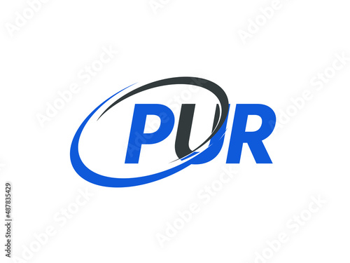 PUR letter creative modern elegant swoosh logo design