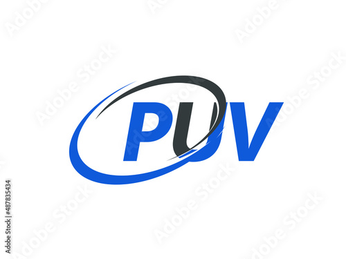 PUV letter creative modern elegant swoosh logo design