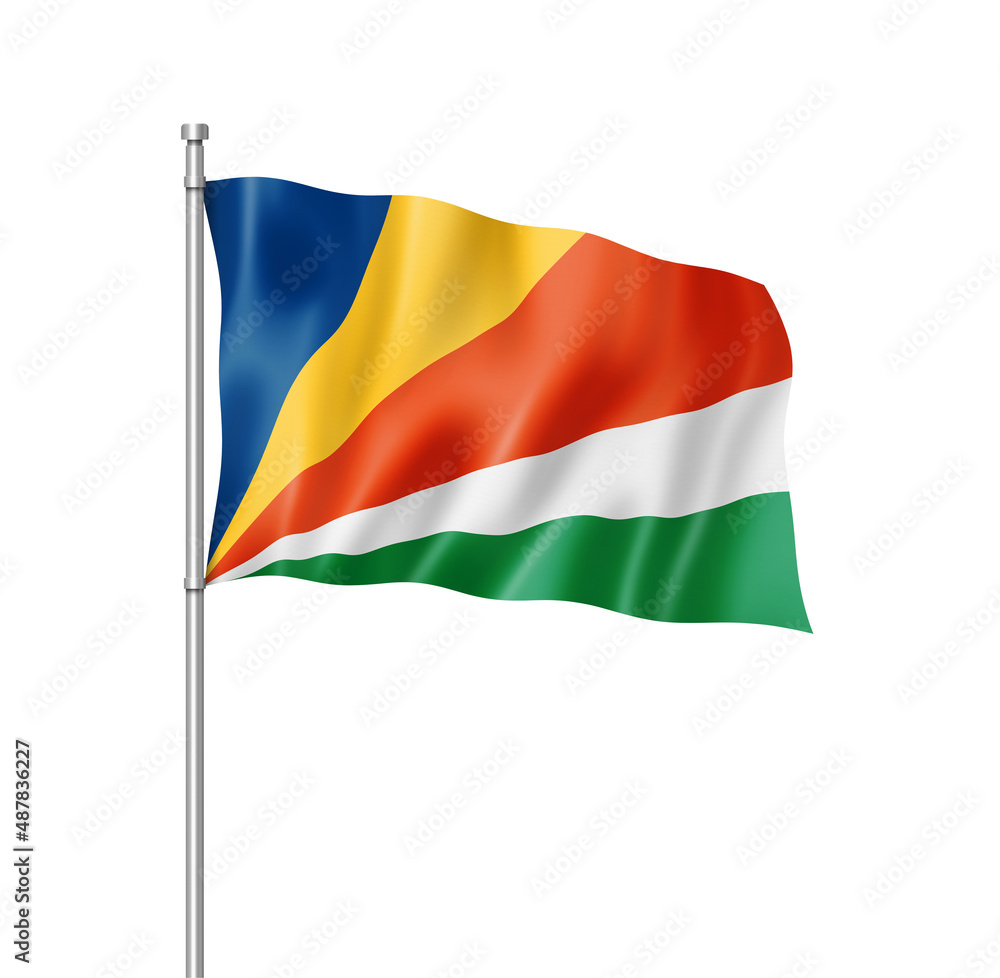 Seychelles flag isolated on white Seychelles flag isolated on white