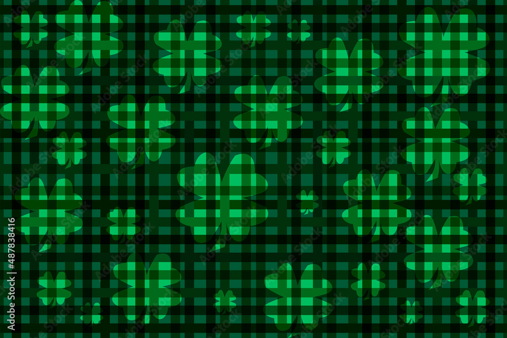 shamrock overlay clover st patricks day party celebration lucky checkered green plaid background card shamrock overlay clover st patricks day party celebration lucky checkered green plaid background card