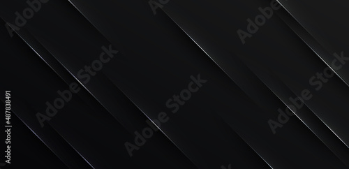 Abstract luxury black background with shiny silver light line. Modern simple diagonal light line texture design with shadow. Luxury and elegant premium graphic elements