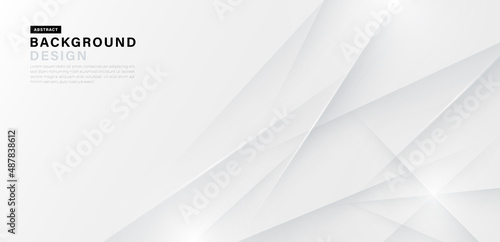 Abstract white and gray lines background with light and shadow. Modern simple geometric texture design with space for your text. Suit for cover, poster, advertising, banner, website, presentation