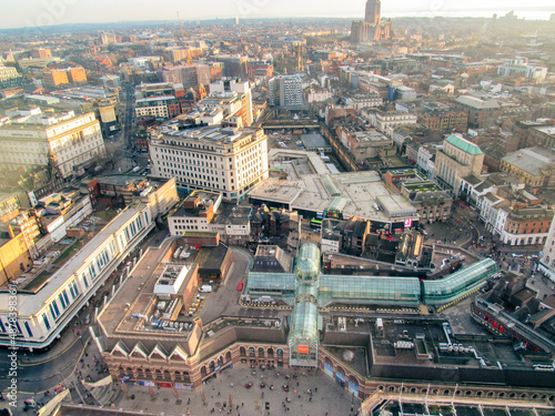 Aerial view of the Liverpool from a view point, United Kingdom