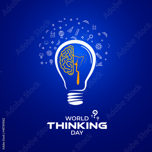 World Thinking Day. Template for background, banner, card, poster. vector illustration.