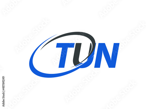 TUN letter creative modern elegant swoosh logo design