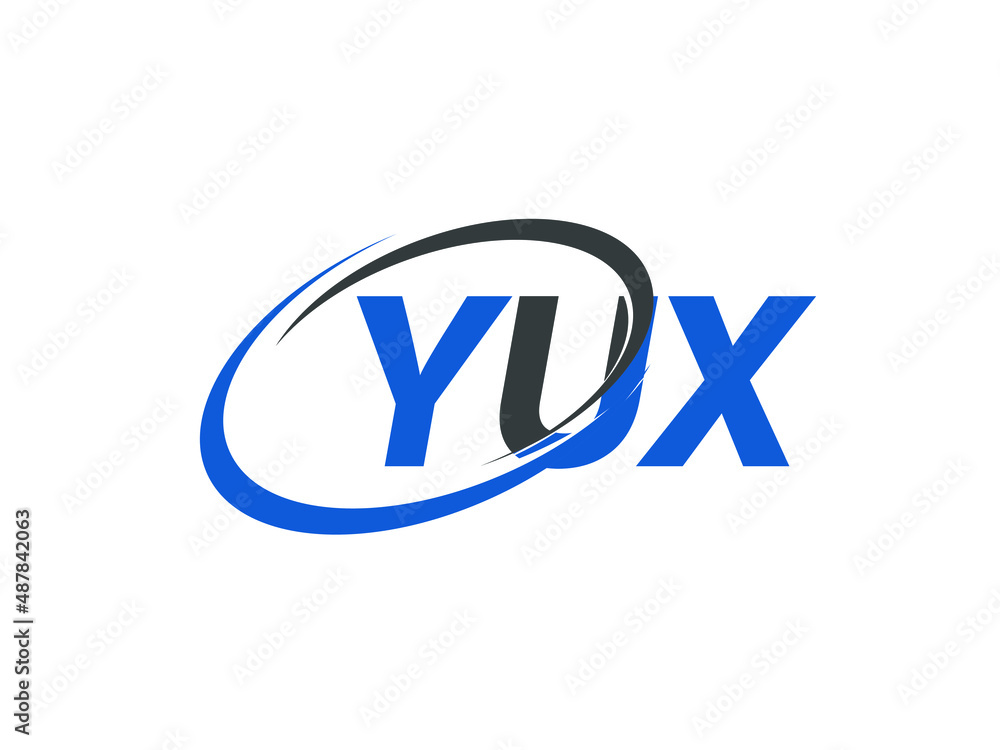YUX letter creative modern elegant swoosh logo design YUX letter creative modern elegant swoosh logo design