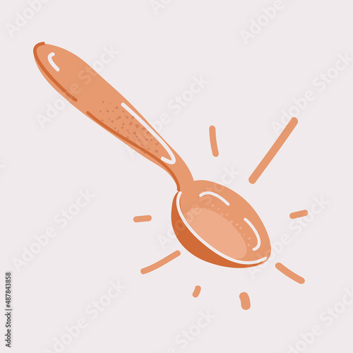 Vector illustration of spoon. Teaspoon isolated on white background.