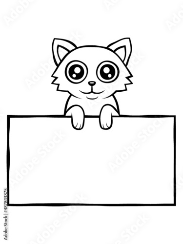 Comic Schild Katze 