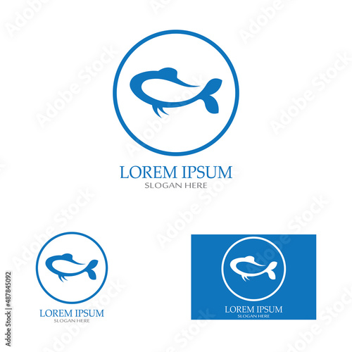 Fish logo, fish oil and seafood restaurant icon. With the concept of icon vector design illustration template
