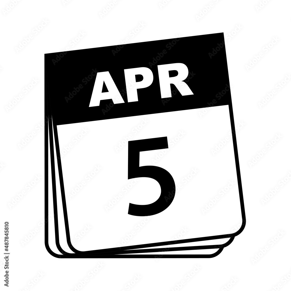 April 5. Calendar Icon. Vector Illustration. April 5. Calendar Icon. Vector Illustration.