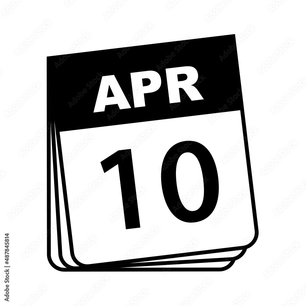 April 10. Calendar Icon. Vector Illustration. April 10. Calendar Icon. Vector Illustration.