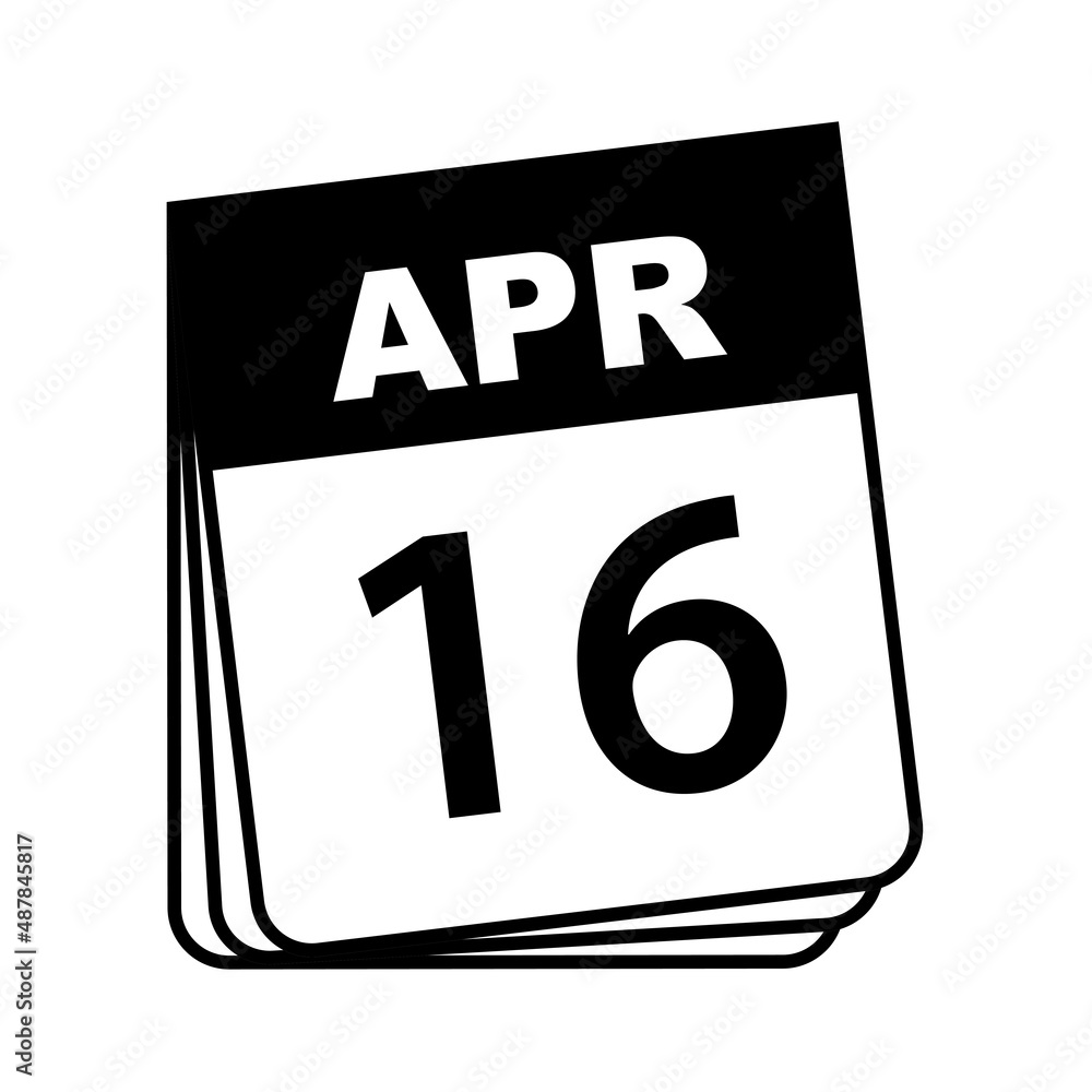 April 16. Calendar Icon. Vector Illustration. April 16. Calendar Icon. Vector Illustration.