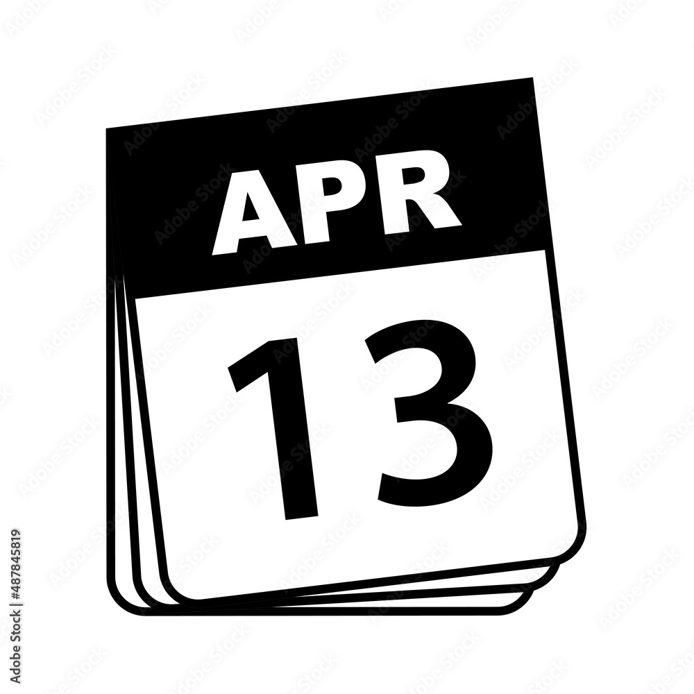 April 13. Calendar Icon. Vector Illustration. April 13. Calendar Icon. Vector Illustration.