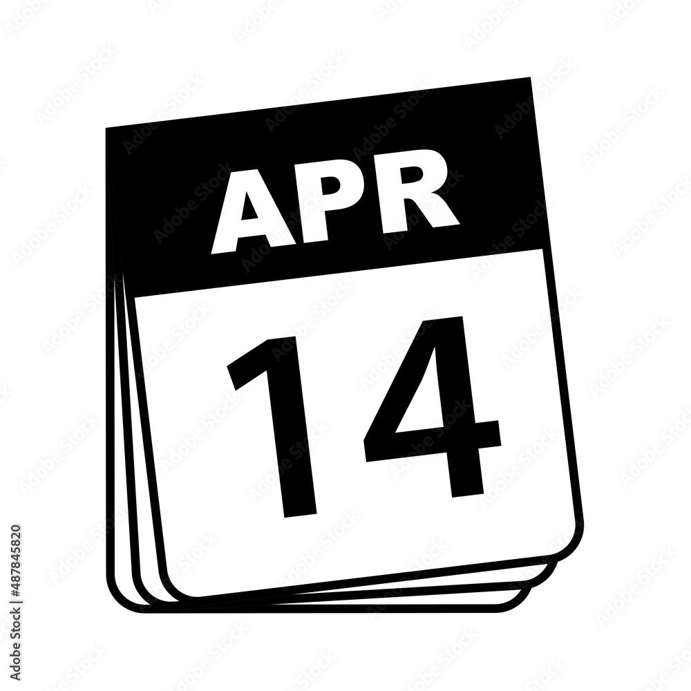 April 14. Calendar Icon. Vector Illustration. April 14. Calendar Icon. Vector Illustration.