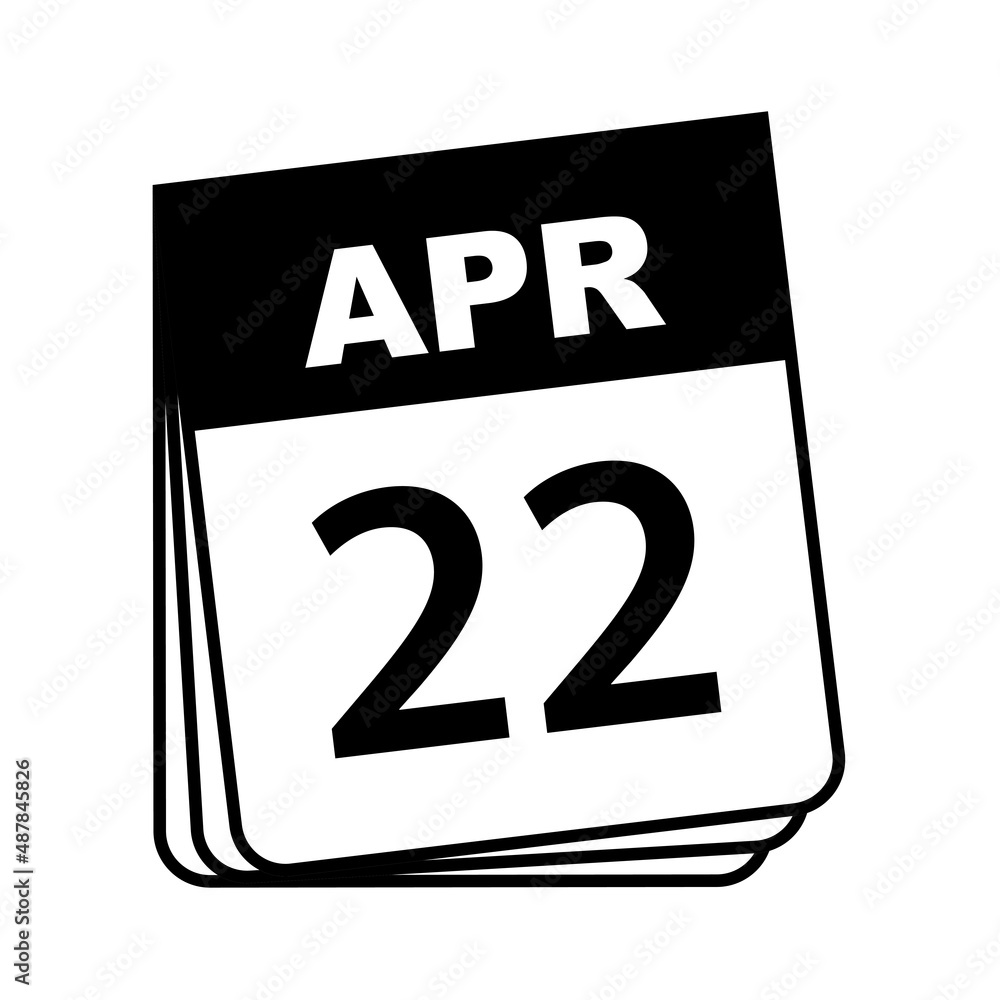 April 22. Calendar Icon. Vector Illustration. April 22. Calendar Icon. Vector Illustration.