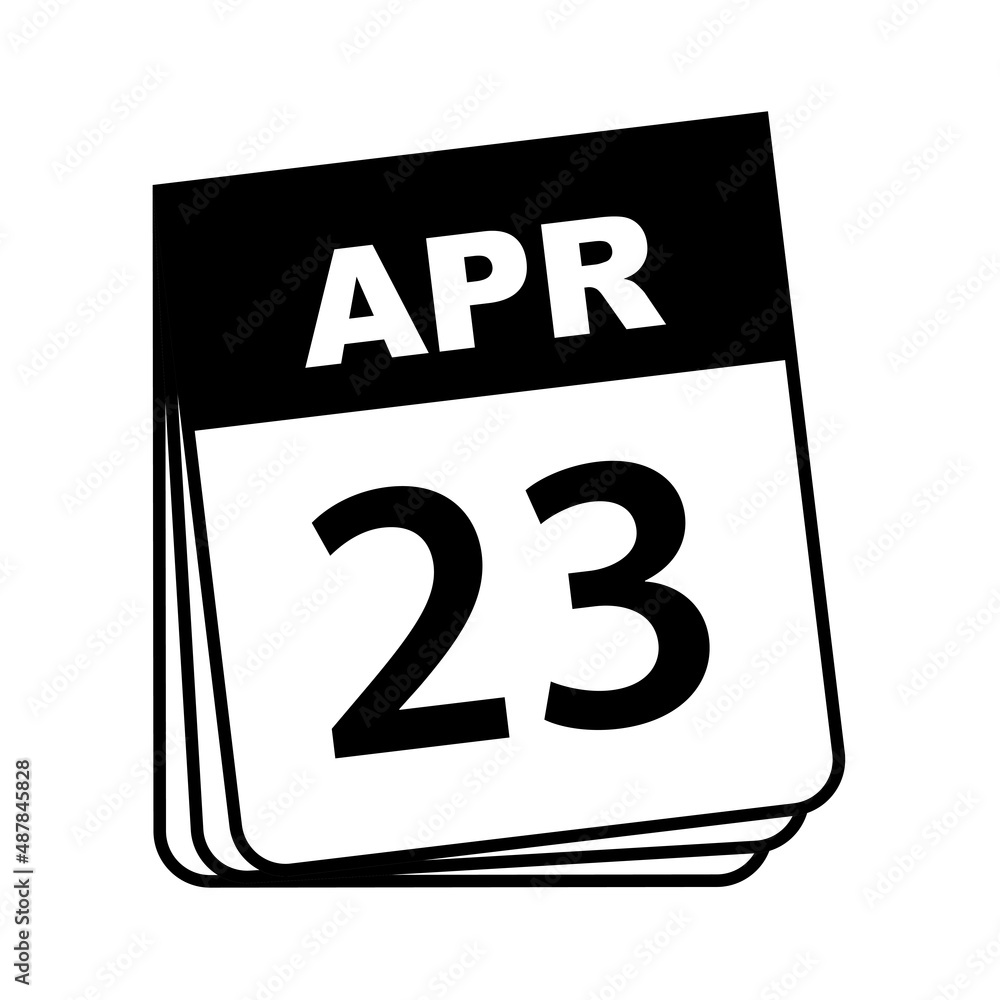April 23. Calendar Icon. Vector Illustration. April 23. Calendar Icon. Vector Illustration.