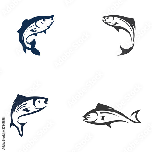 Fish logo  fish oil and seafood restaurant icon. With the concept of icon vector design illustration template