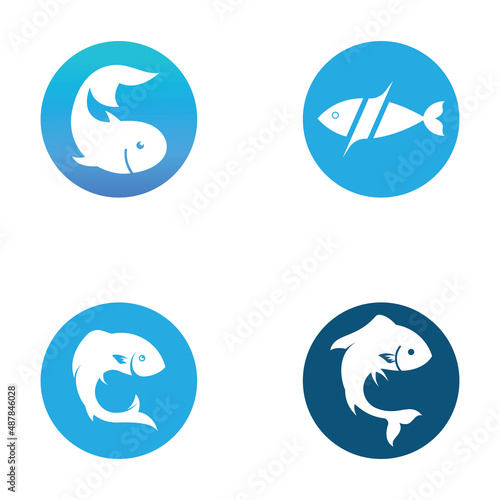 Fish logo, fish oil and seafood restaurant icon. With the concept of icon vector design illustration template