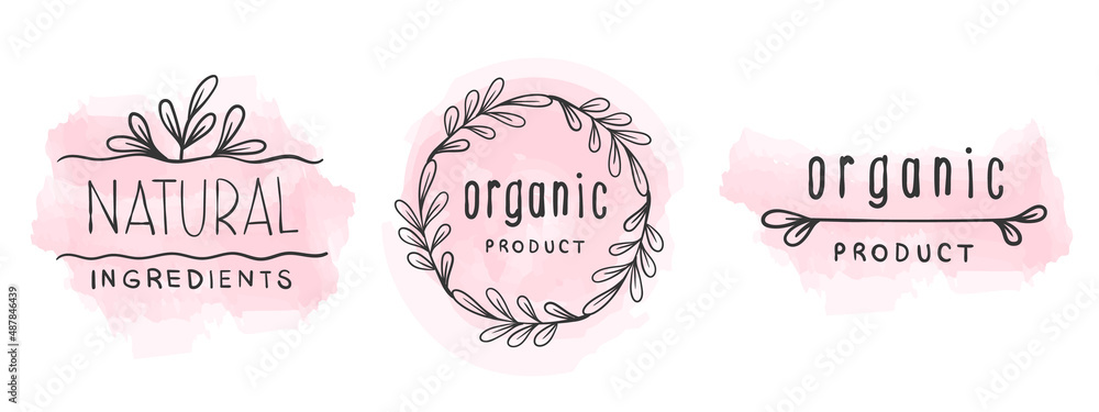 Organic product conceptual icons. Icons of natural food. Organic elements sign for food market. Vector illustration Organic product conceptual icons. Icons of natural food. Organic elements sign for food market. Vector illustration