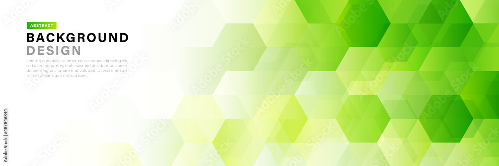Abstract bright green hexagon geometric shapes vector background. Modern simple geometric shapes texture template design. Medical science futuristic technology concept. Vector illustration - obrazy, fototapety, plakaty 