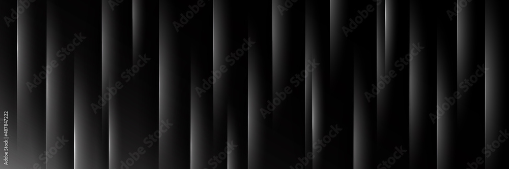 Modern minimalist luxury dark abstract horizontal background with shadows and light lines. Elegant shiny vector lines creative design. Suit for poster, flyer, cover, banner, website, advertising