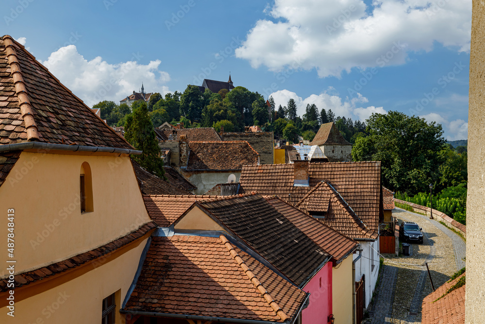 The historic city of Sighisoara in Transilvania Romania	
