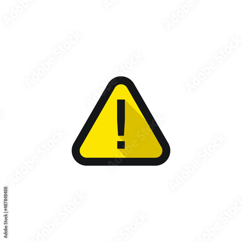 Warning icon yellow triangle illustration.