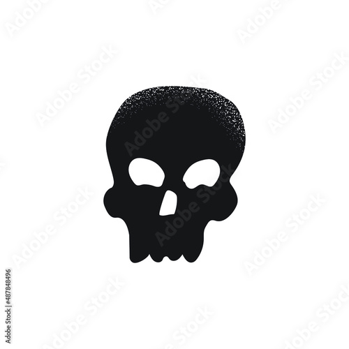 Skull black and white illustration.