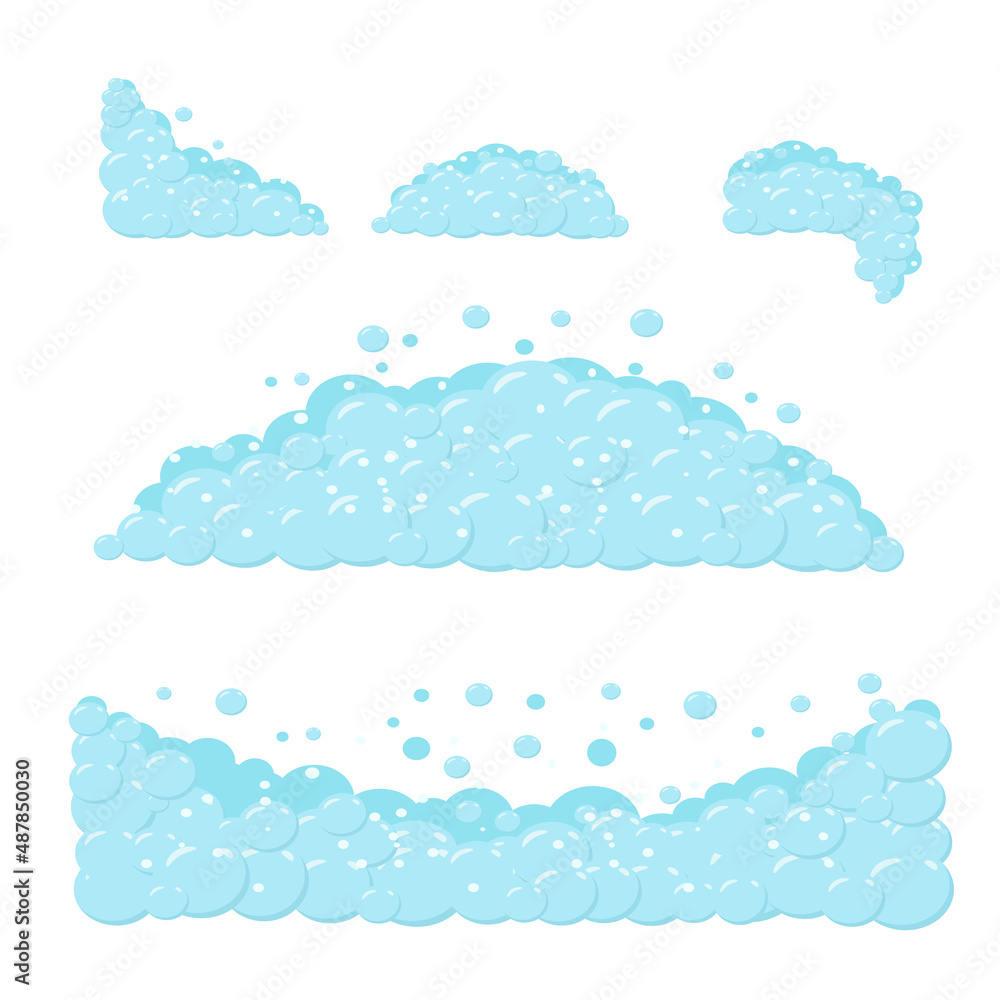 Elements of cartoon soap foam Elements of cartoon soap foam