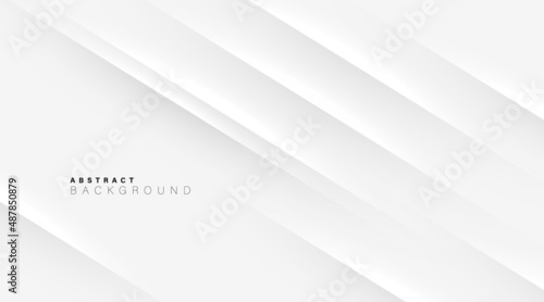 Elegant abstract white background with shiny diagonal lines and shadow decoration. Smooth and clean subtle vector illustration. Modern simple graphic texture elements. Minimal stripe line vector