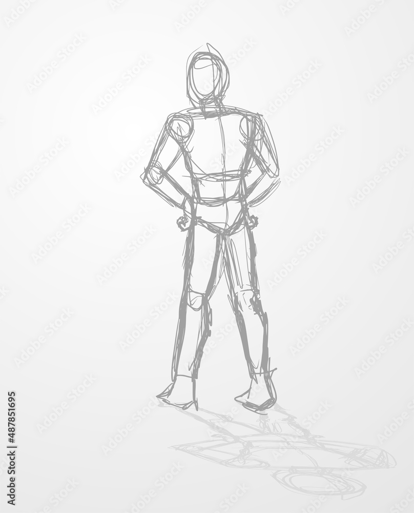 Man sketch body style draw