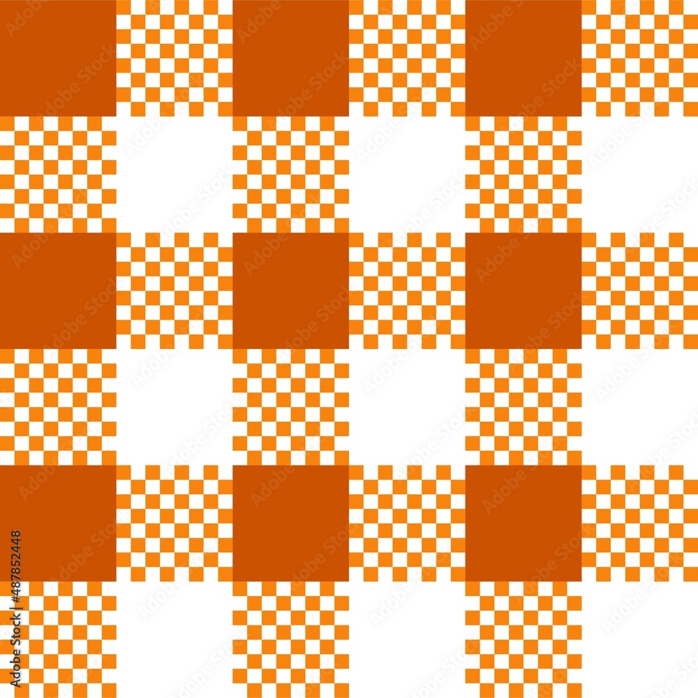 Orange plaid seamless pattern background. Vector illustration.