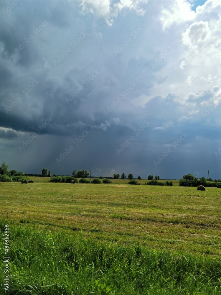 Fototapeta premium clouds over the field