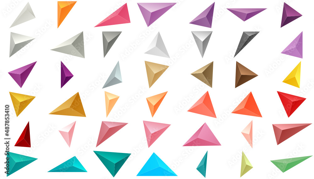 Colorful gradient 3d stones on the white background. Vector illustration. Colorful gradient 3d stones on the white background. Vector illustration.