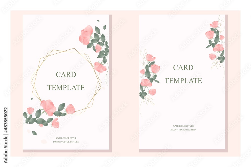 A set of postcard templates for invitations to a wedding, party, celebration, holiday in watercolor style. Postcard, card. Vector design A set of postcard templates for invitations to a wedding, party, celebration, holiday in watercolor style. Postcard, card. Vector design