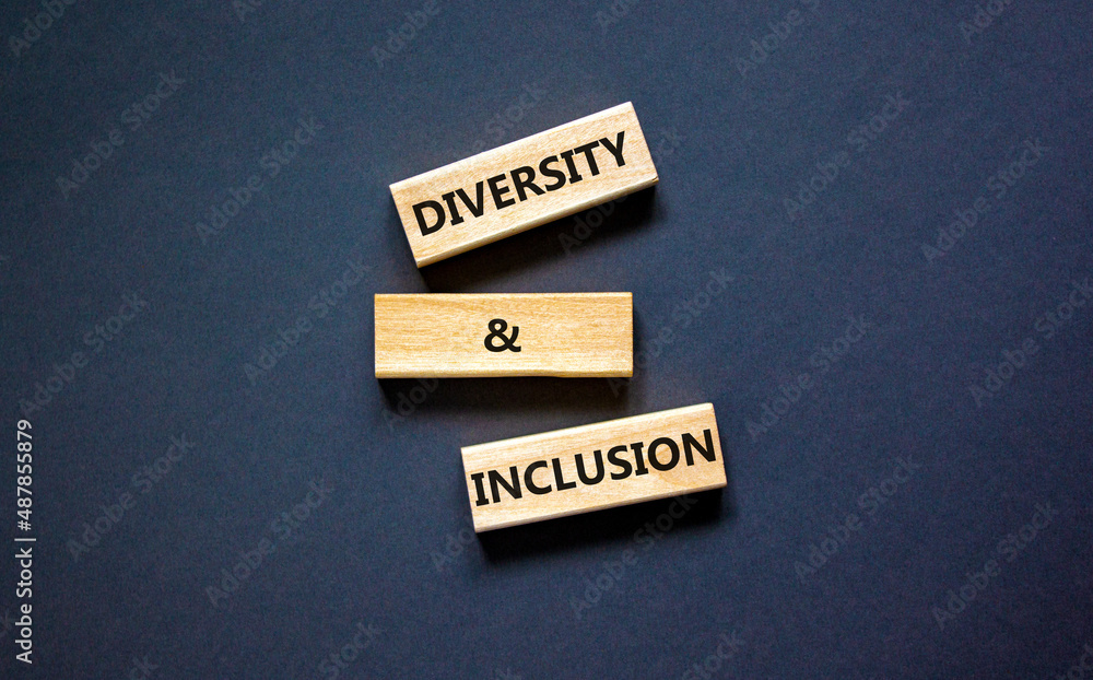 D and I, Diversity and inclusion symbol. Concept words D and I