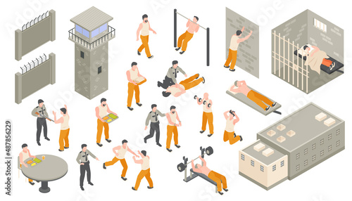Prison Isometric Color Set
