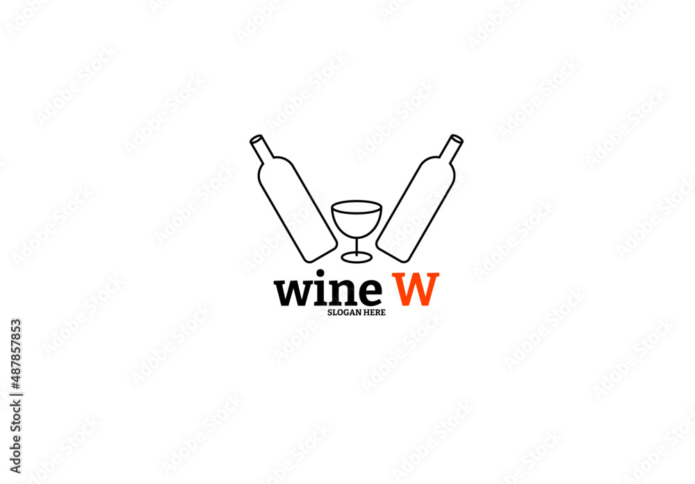 two bottles and glasses that make up the letter w wine two bottles and glasses that make up the letter w wine
