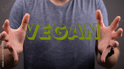 Organic food word. Fresh ec...