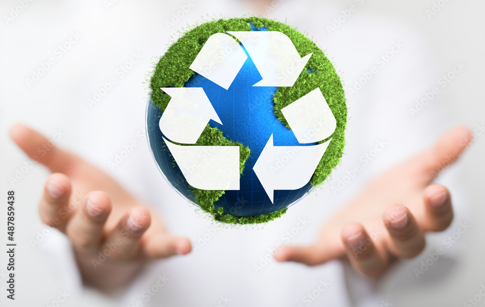 volumetric green recycling sign 3d volumetric green recycling sign 3d