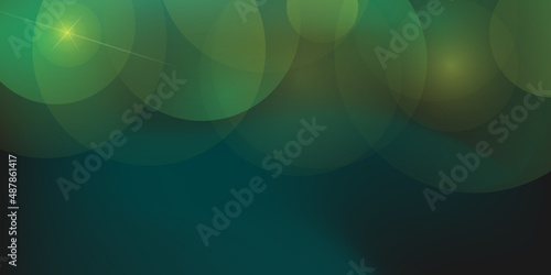 Glow yellow on a dark green background. Depth. Abstract dark background