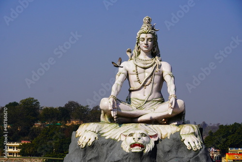 Hindu God Shiva in Rishikesh morning images