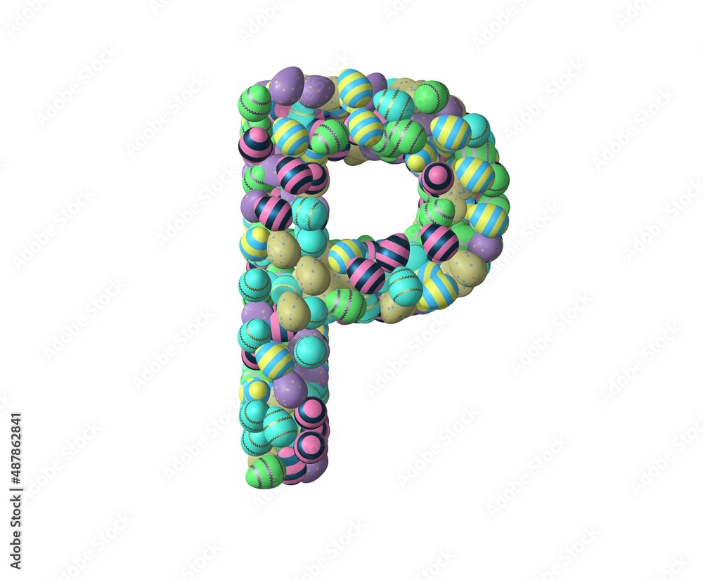 Easter Themed Font Letter P Easter Themed Font Letter P