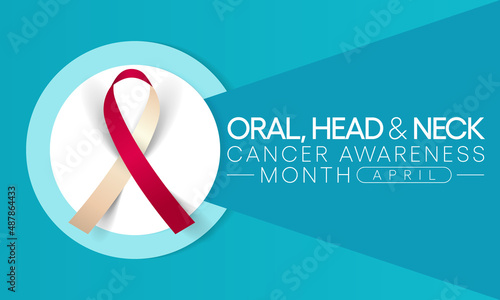 Oral, Head and neck cancer awareness month is observed every year in April. These cancers are diagnosed more often among people over age 50 than among younger people. Vector illustration