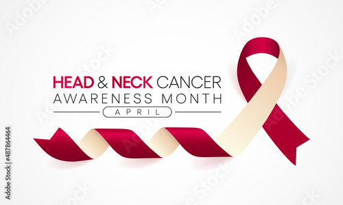 Oral, Head and neck cancer awareness month is observed every year in April. These cancers are diagnosed more often among people over age 50 than among younger people. Vector illustration