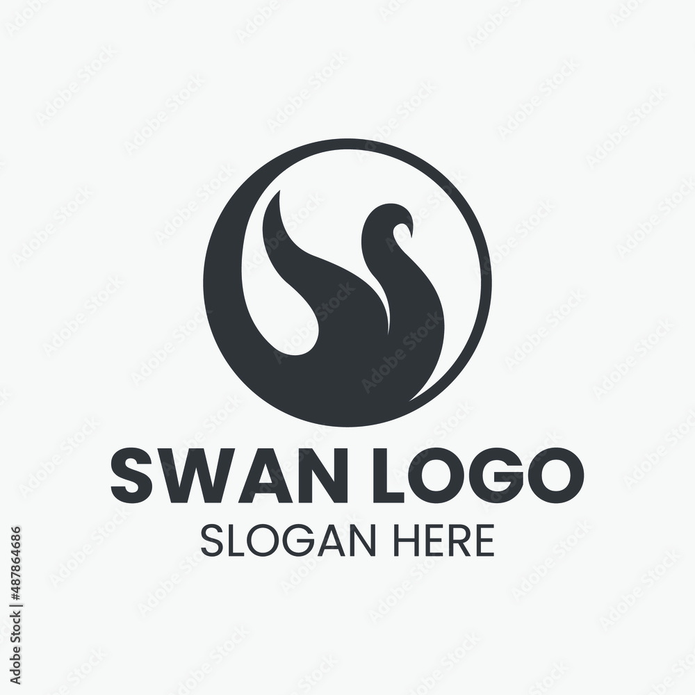 Swan logo icon design template elements - vector sign. Business card templates. Swan logo icon design template elements - vector sign. Business card templates.