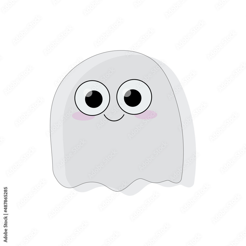 Cute Ghost Halloween, cutest ghost ever, line design, ghost on white background. Vector icon design, Vector illustration Cute Ghost Halloween, cutest ghost ever, line design, ghost on white background. Vector icon design, Vector illustration