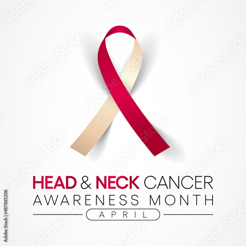 Oral, Head and neck cancer awareness month is observed every year in April. These cancers are diagnosed more often among people over age 50 than among younger people. Vector illustration