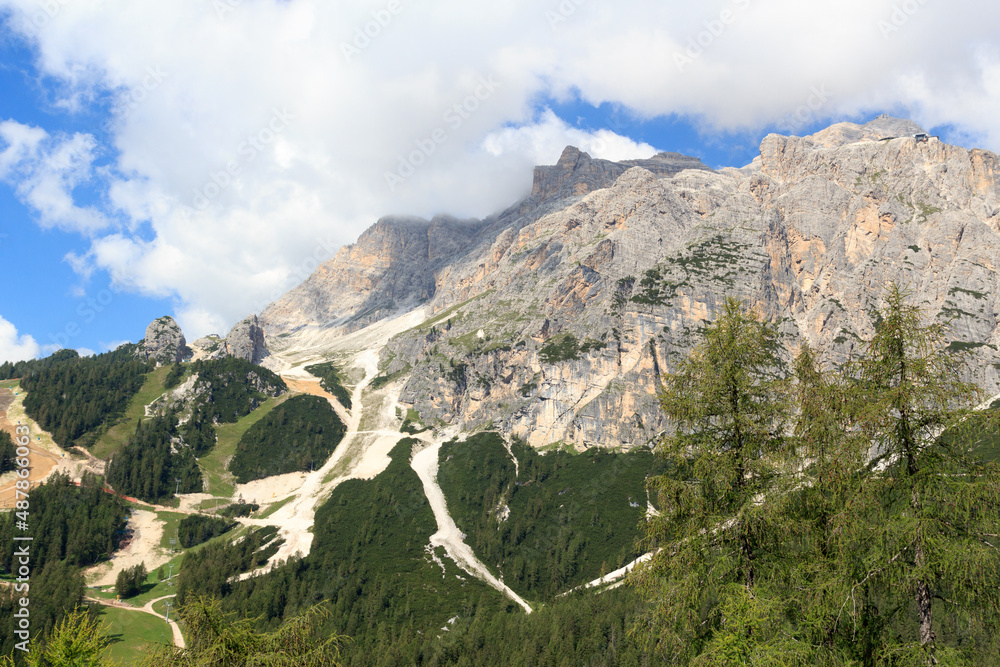 Mountain panorama view from Cima Tofana in Cortina d'Ampezzo, Italy
