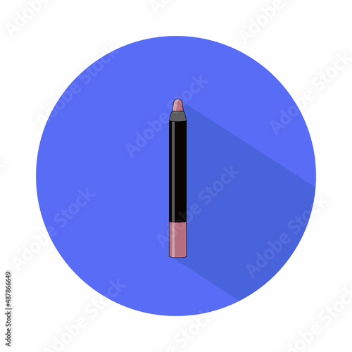 Pencil lipstick pomade icon illustration isolated on blue background